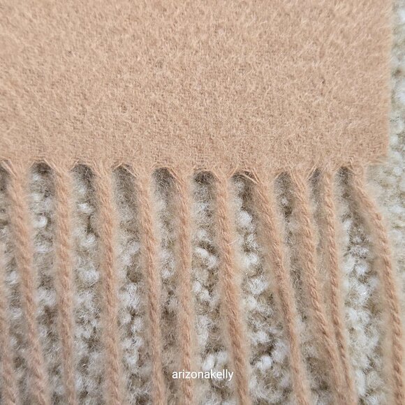 NWOT Tan Cashmere Scarf With Fringe - Picture 4 of 16